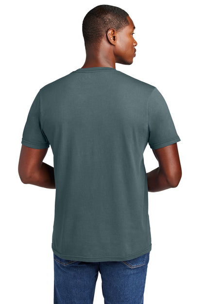 Custom Embroidered District T-Shirts  in Deep Steel Blue