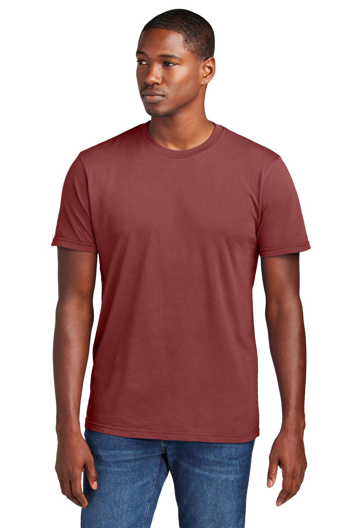 Custom Embroidered District T-Shirts  in Garnet