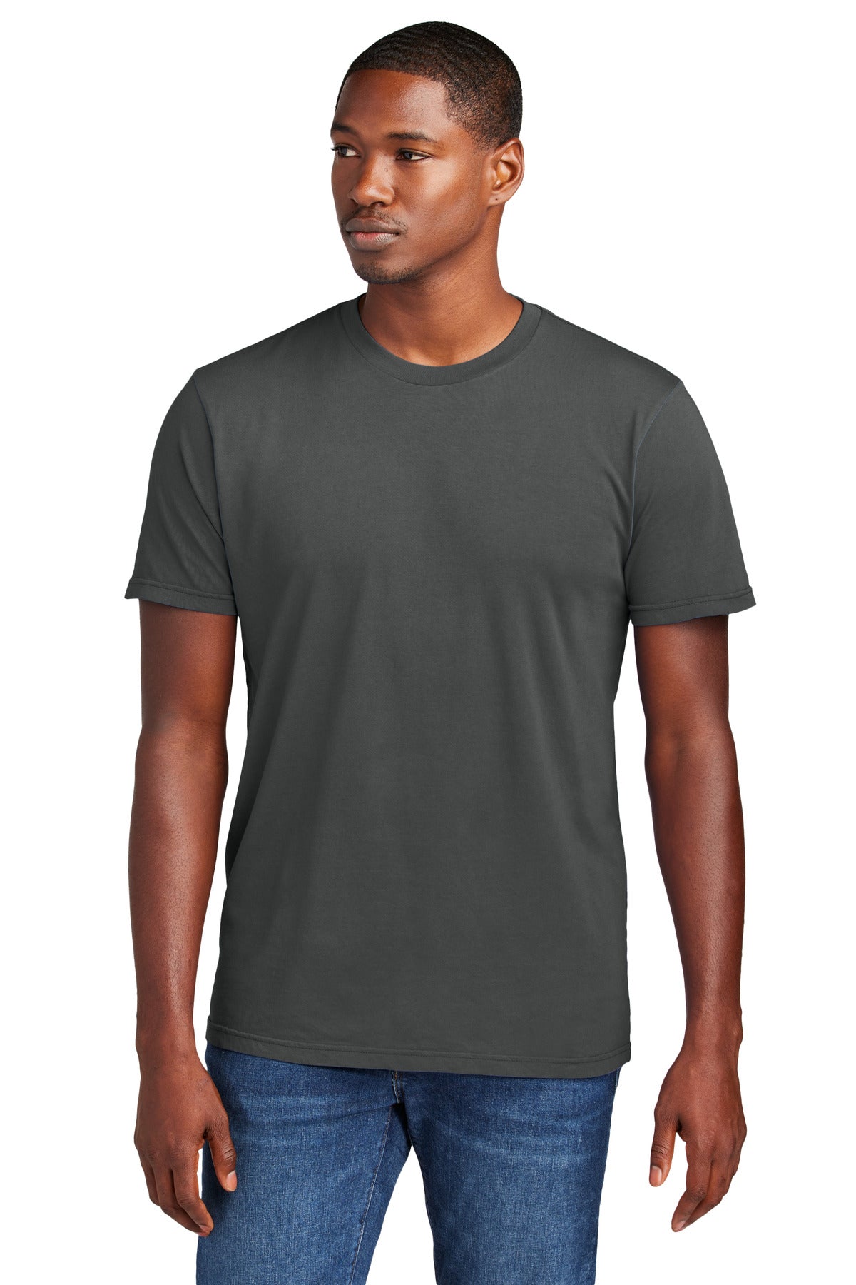 Custom Embroidered District T-Shirts  in Graphite