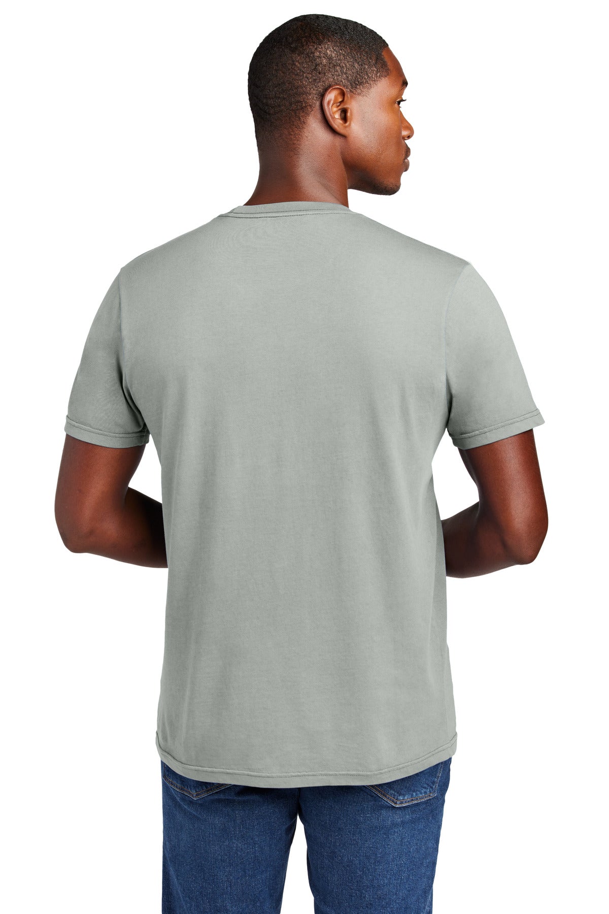 Custom Embroidered District T-Shirts  in Gusty Grey