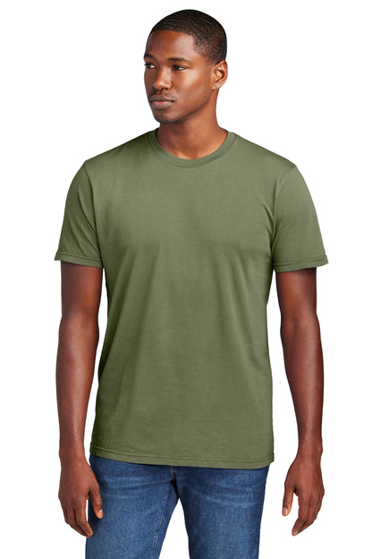 Custom Embroidered District T-Shirts  in Olive Drab Green
