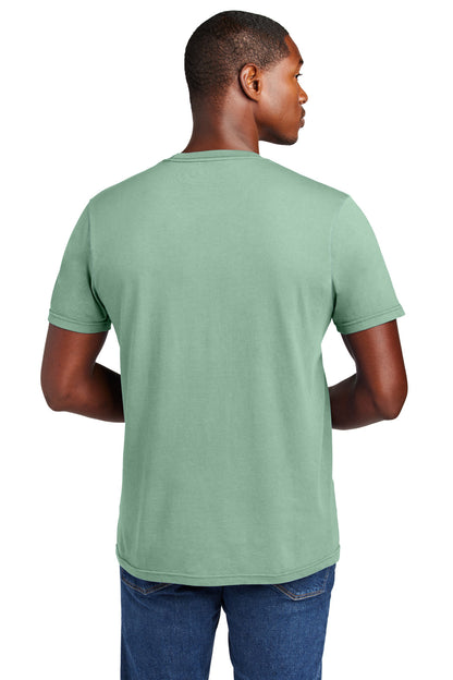 Custom Embroidered District T-Shirts  in Sage