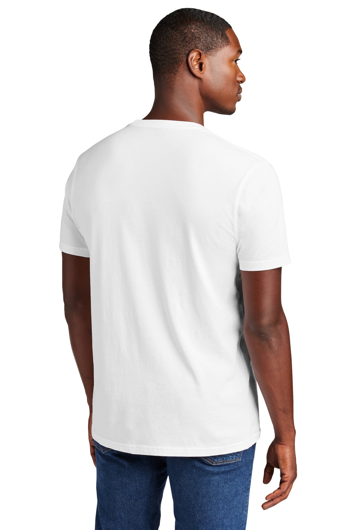 Custom Embroidered District T-Shirts  in White