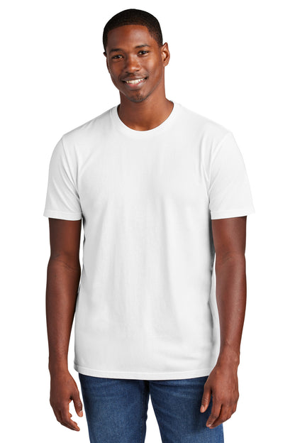 Custom Embroidered District T-Shirts  in White