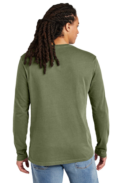 Custom Embroidered District Wash Long Sleeve Tee DT2103,Olive Drab Green