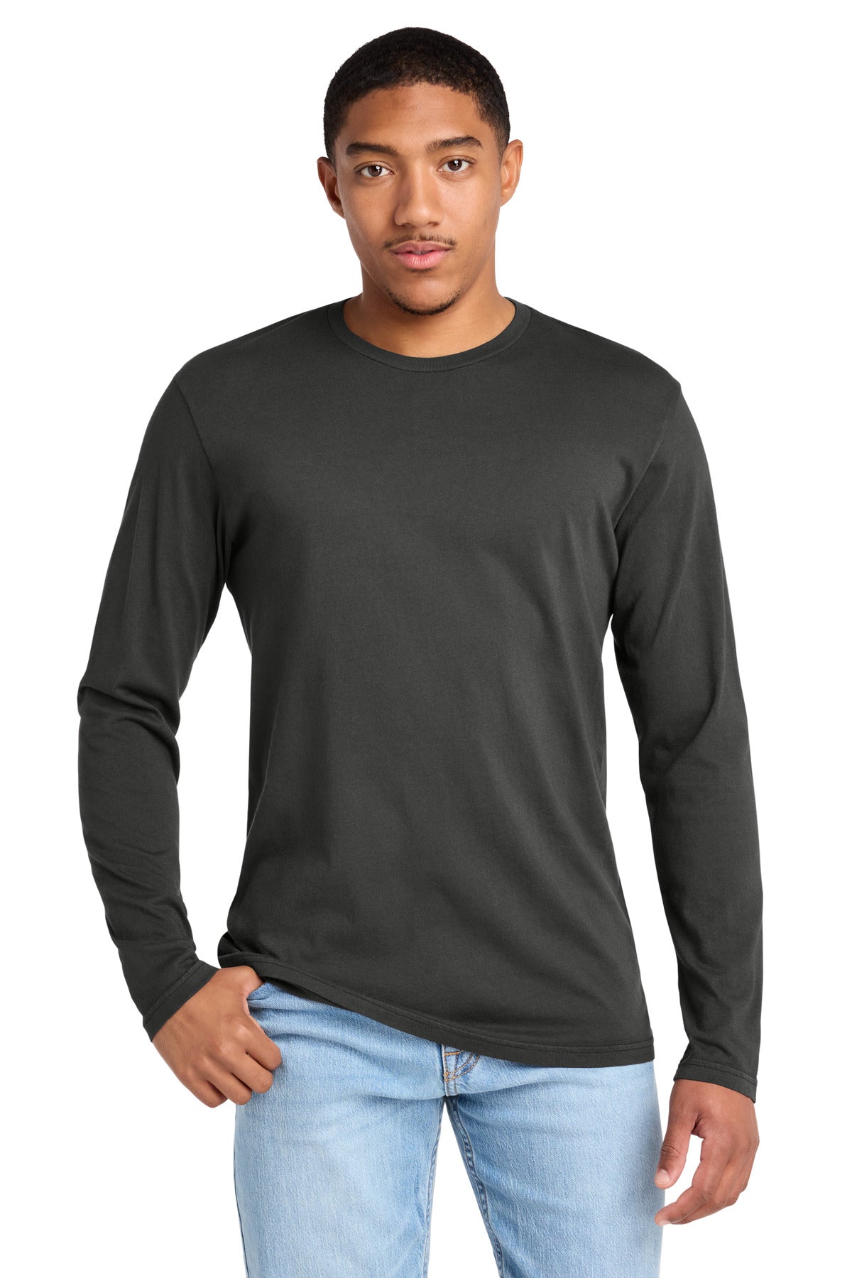 Custom Embroidered District T-Shirts  in Black