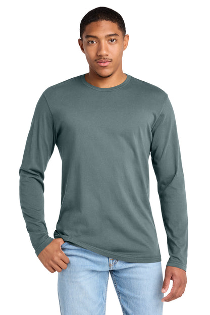 Custom Embroidered District T-Shirts  in Deep Steel Blue