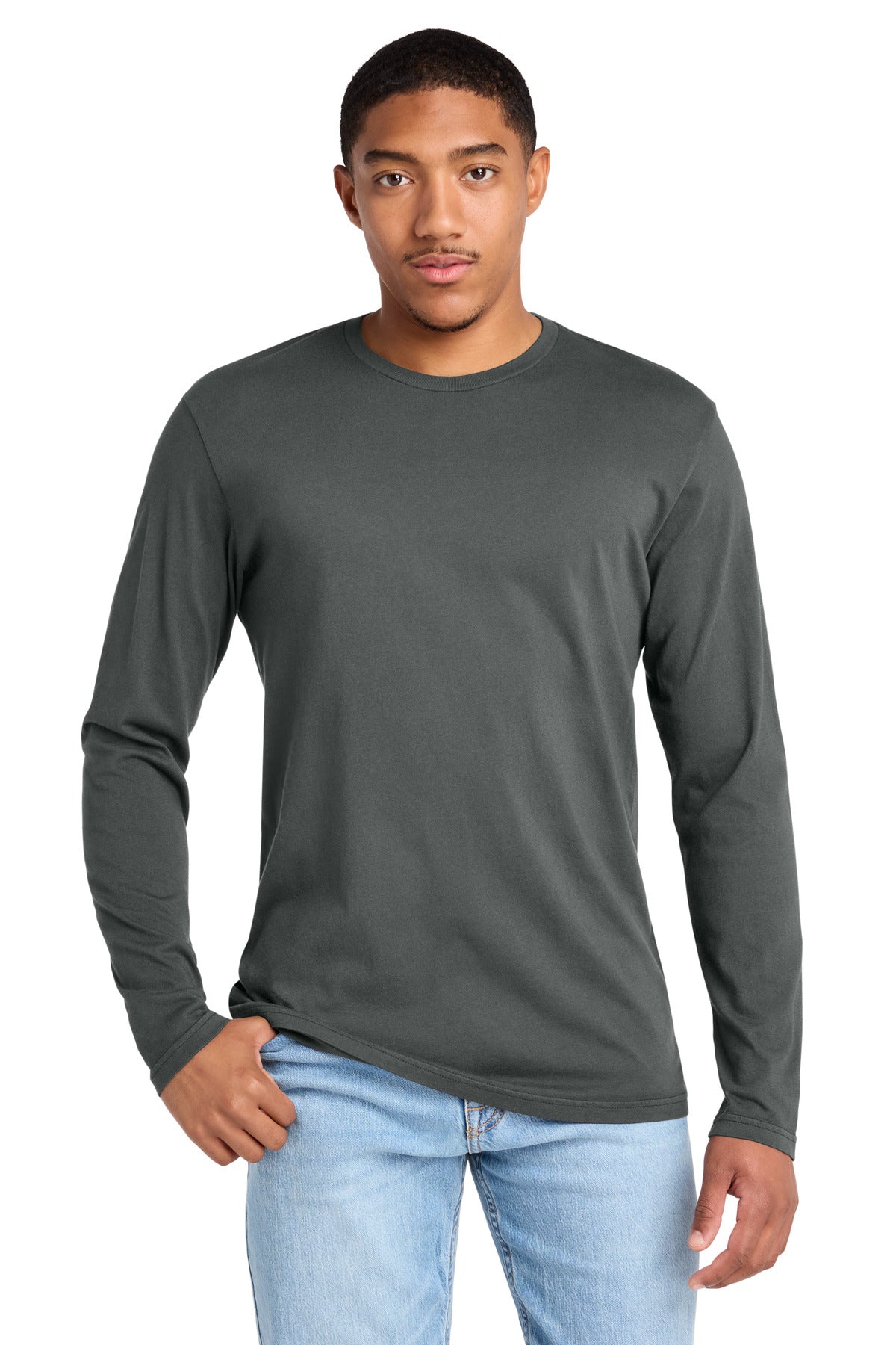 Custom Embroidered District T-Shirts  in Graphite