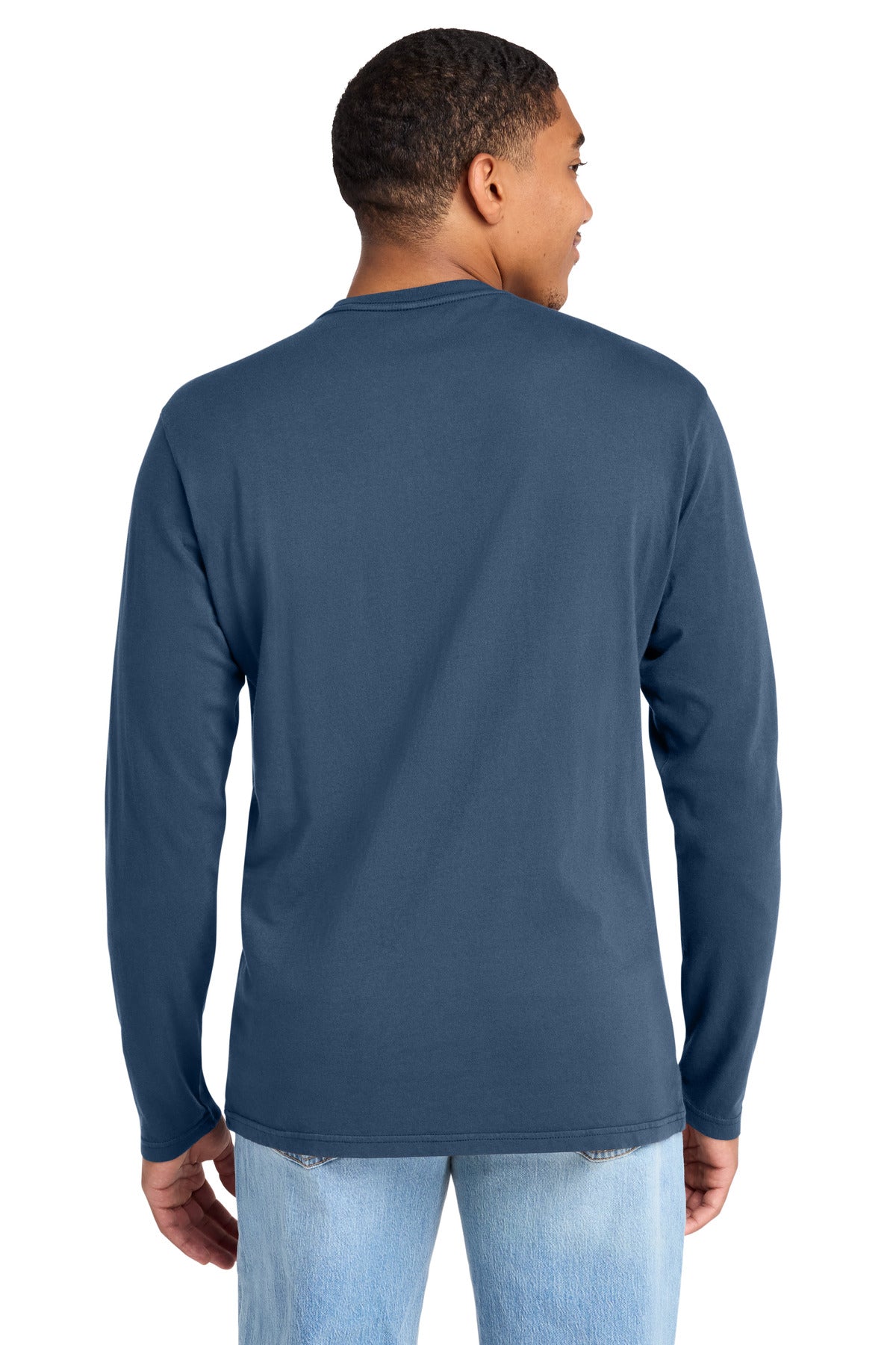 Custom Embroidered District T-Shirts  in True Navy