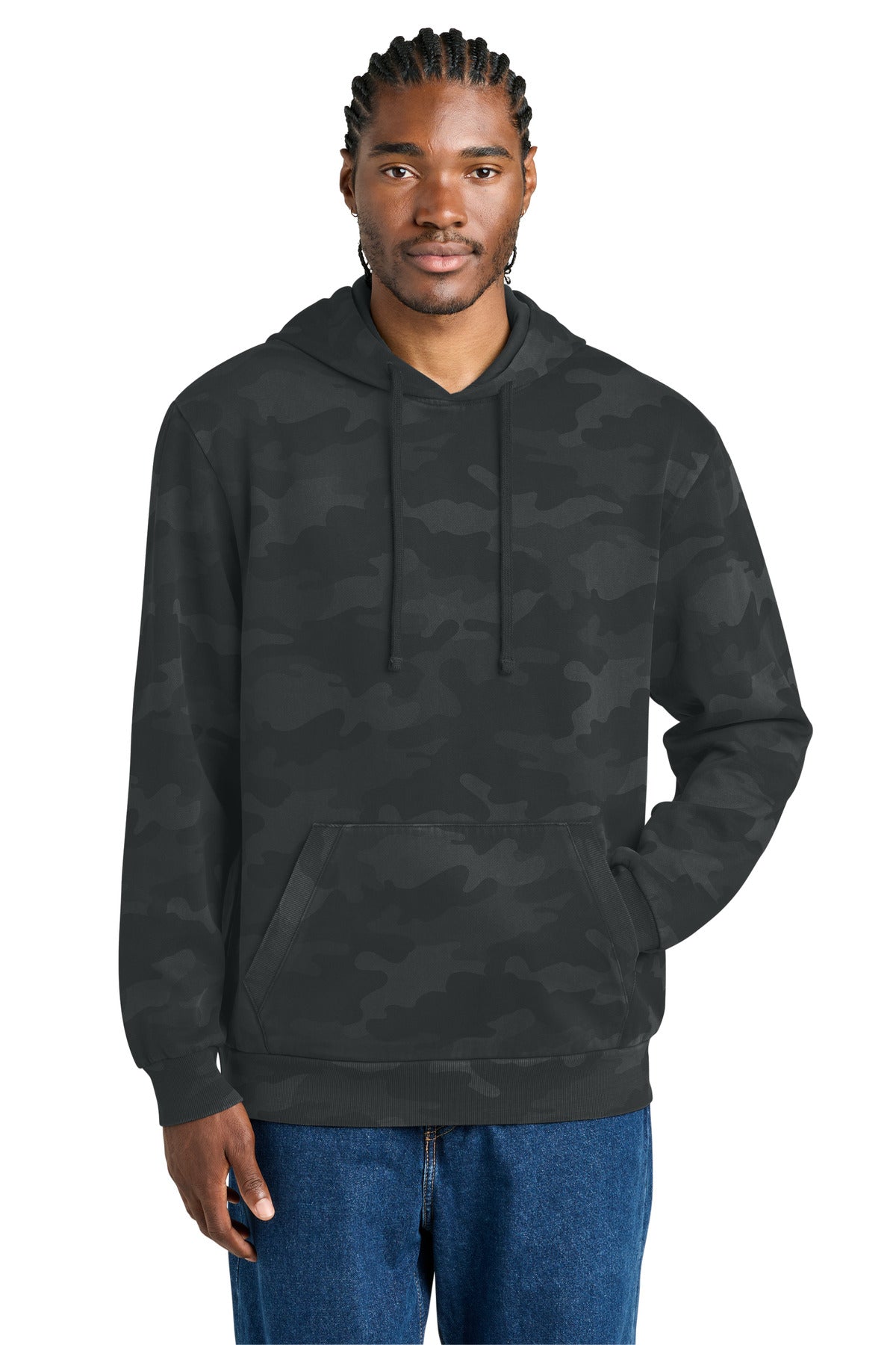 Custom Embroidered District Sweatshirts/Fleece in Black