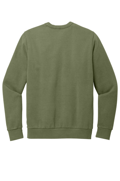 Custom Embroidered District Sweatshirts in Olive Drab Green
