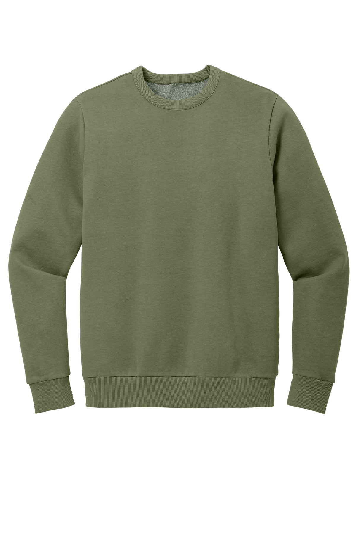 Custom Embroidered District Sweatshirts in Olive Drab Green