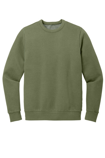 Custom Embroidered District Sweatshirts in Olive Drab Green