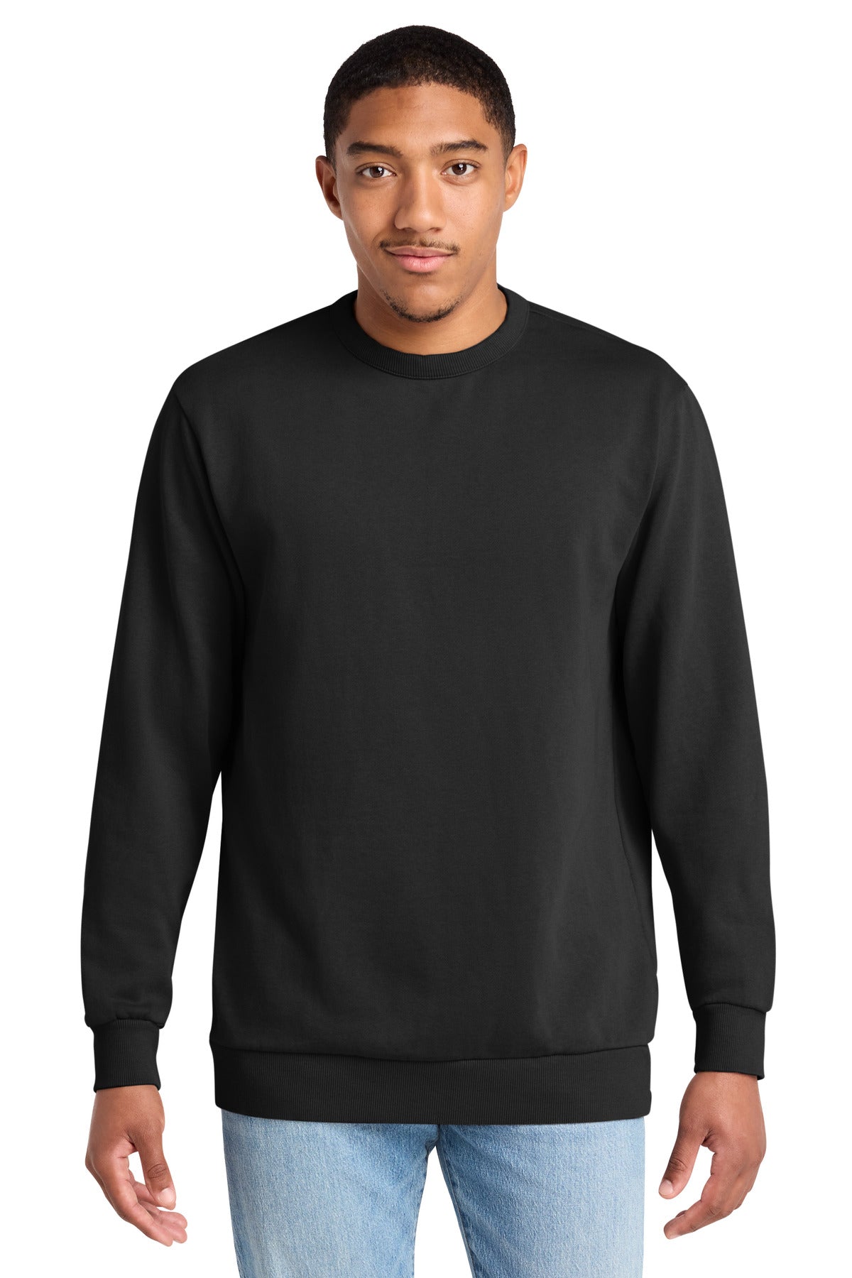 Custom Embroidered District Sweatshirts in Black