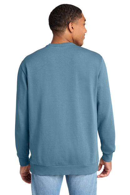 Custom Embroidered District Sweatshirts in Dusk Blue
