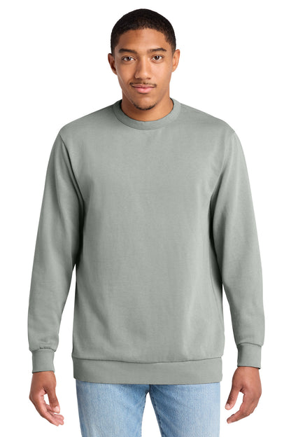 Custom Embroidered District Sweatshirts in Gusty Grey
