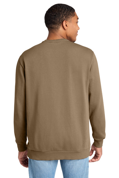 Custom Embroidered District Sweatshirts in Mushroom