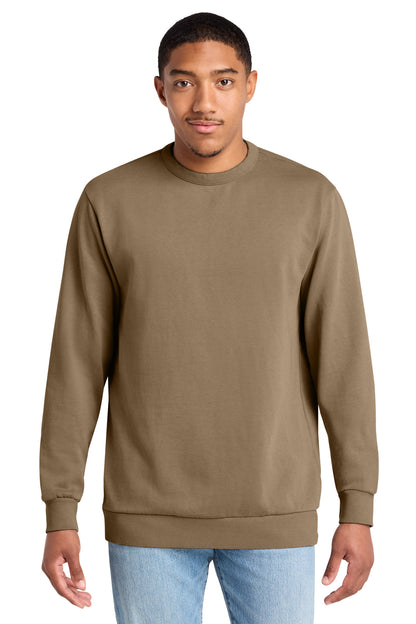 Custom Embroidered District Sweatshirts in Mushroom
