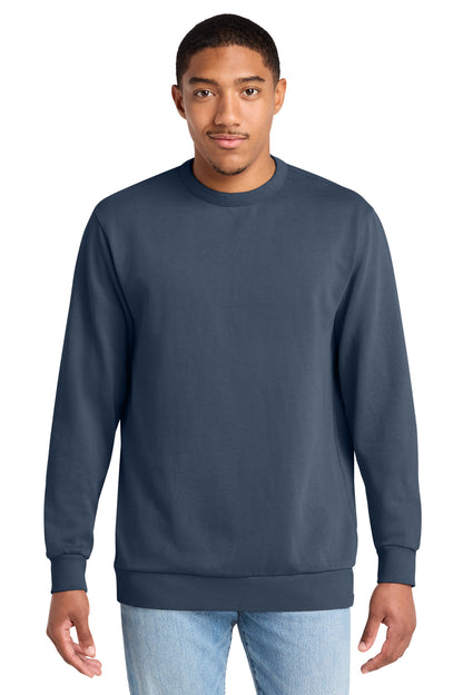 Custom Embroidered District Sweatshirts in True Navy