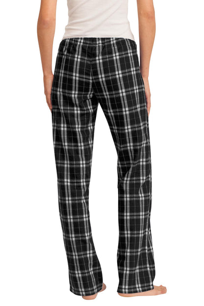 Custom Embroidered District Women's Flannel Plaid Pant. DT2800,Black