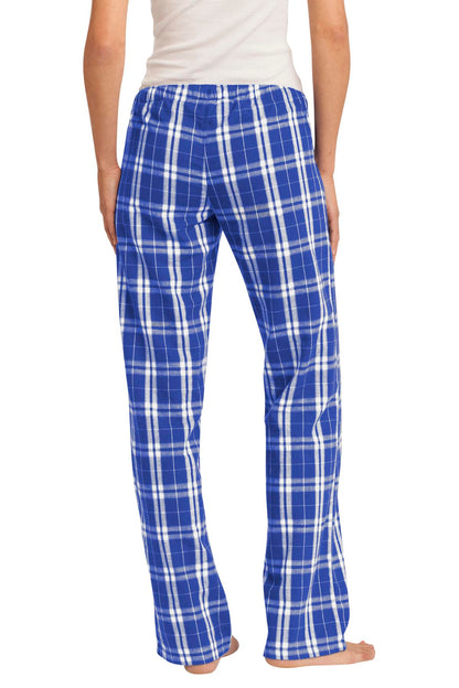 Custom Embroidered District Women's Flannel Plaid Pant. DT2800,Deep Royal