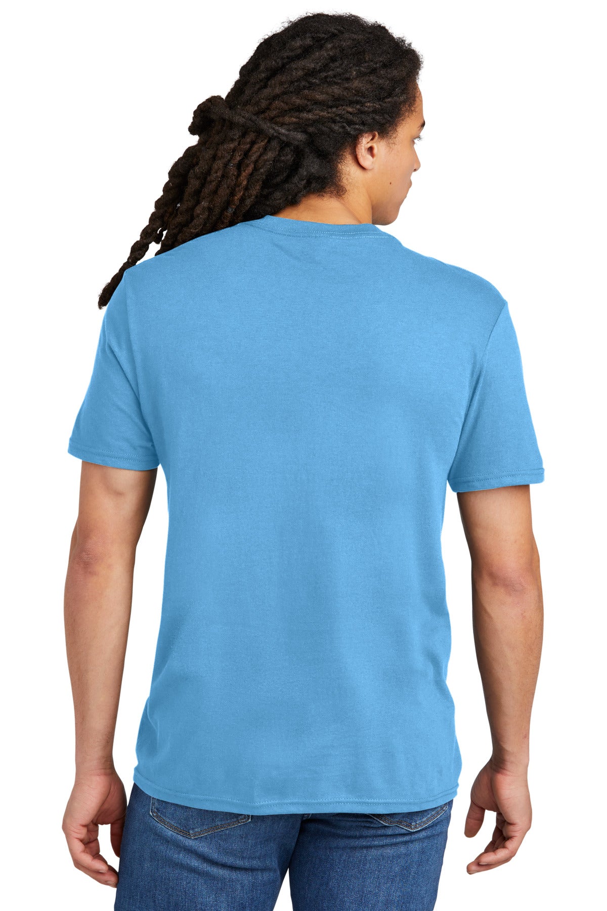 Custom Embroidered District The Concert Tee DT5000,Aquatic Blue