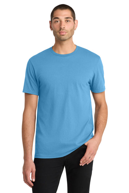 Custom Embroidered District T-Shirts  in Aquatic Blue