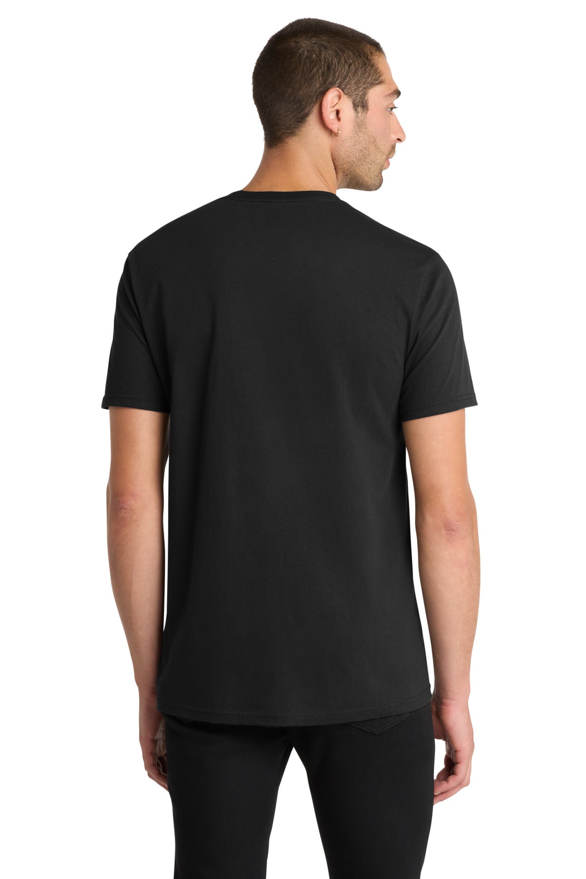 Custom Embroidered District T-Shirts  in Black