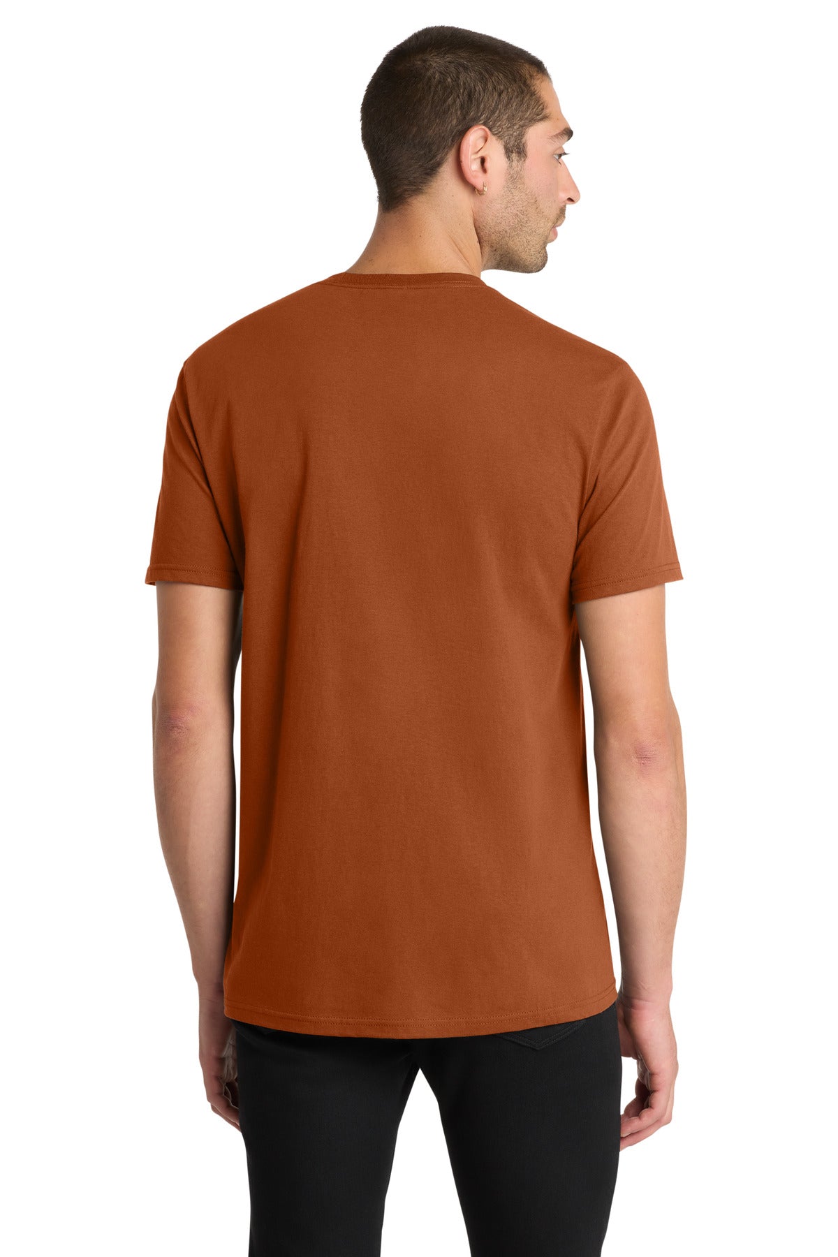 Custom Embroidered District T-Shirts  in Burnt Orange