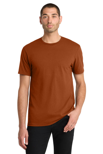 Custom Embroidered District T-Shirts  in Burnt Orange