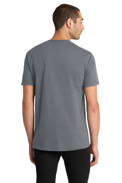 Custom Embroidered District T-Shirts  in Charcoal