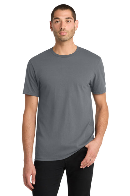 Custom Embroidered District T-Shirts  in Charcoal