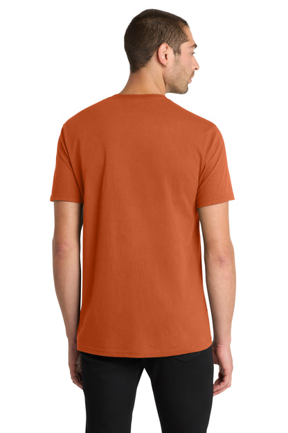 Custom Embroidered District T-Shirts  in Deep Orange