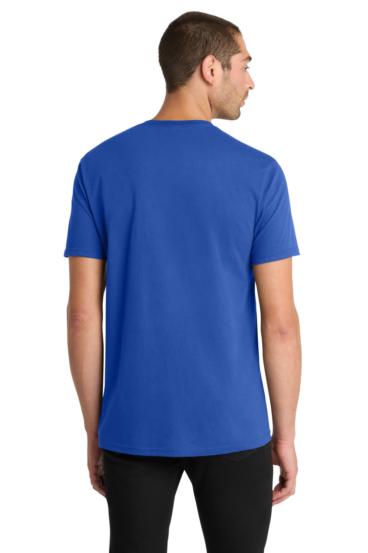 Custom Embroidered District T-Shirts  in Deep Royal