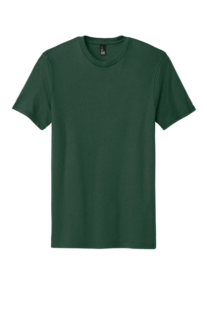 Custom Embroidered District T-Shirts  in Forest Green