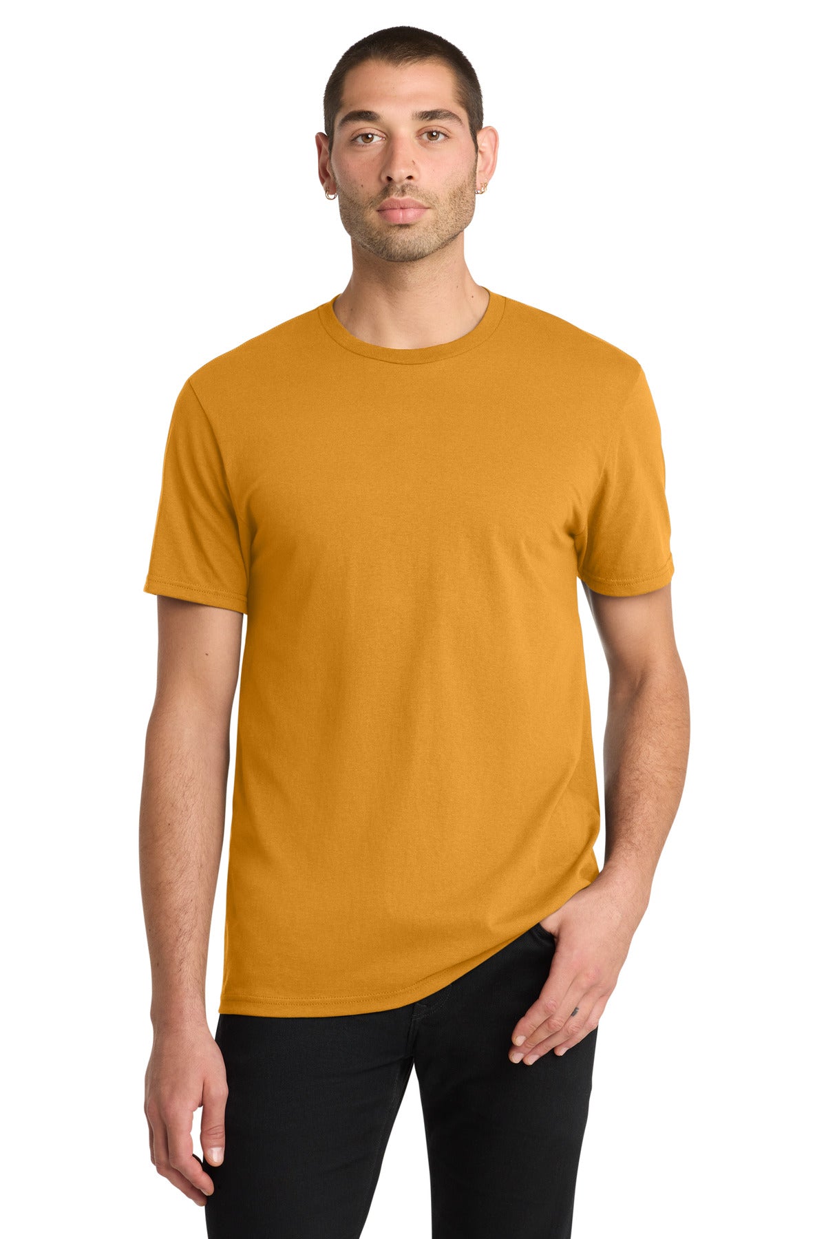 Custom Embroidered District T-Shirts  in Gold