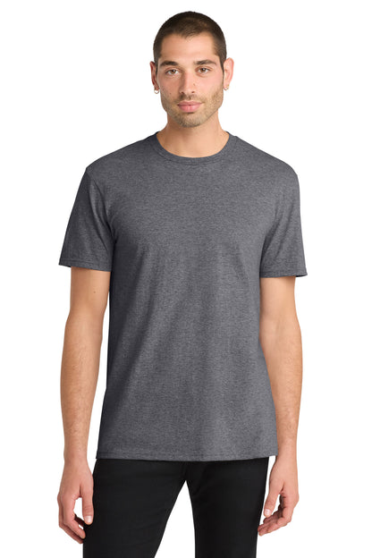 Custom Embroidered District T-Shirts  in Heathered Charcoal