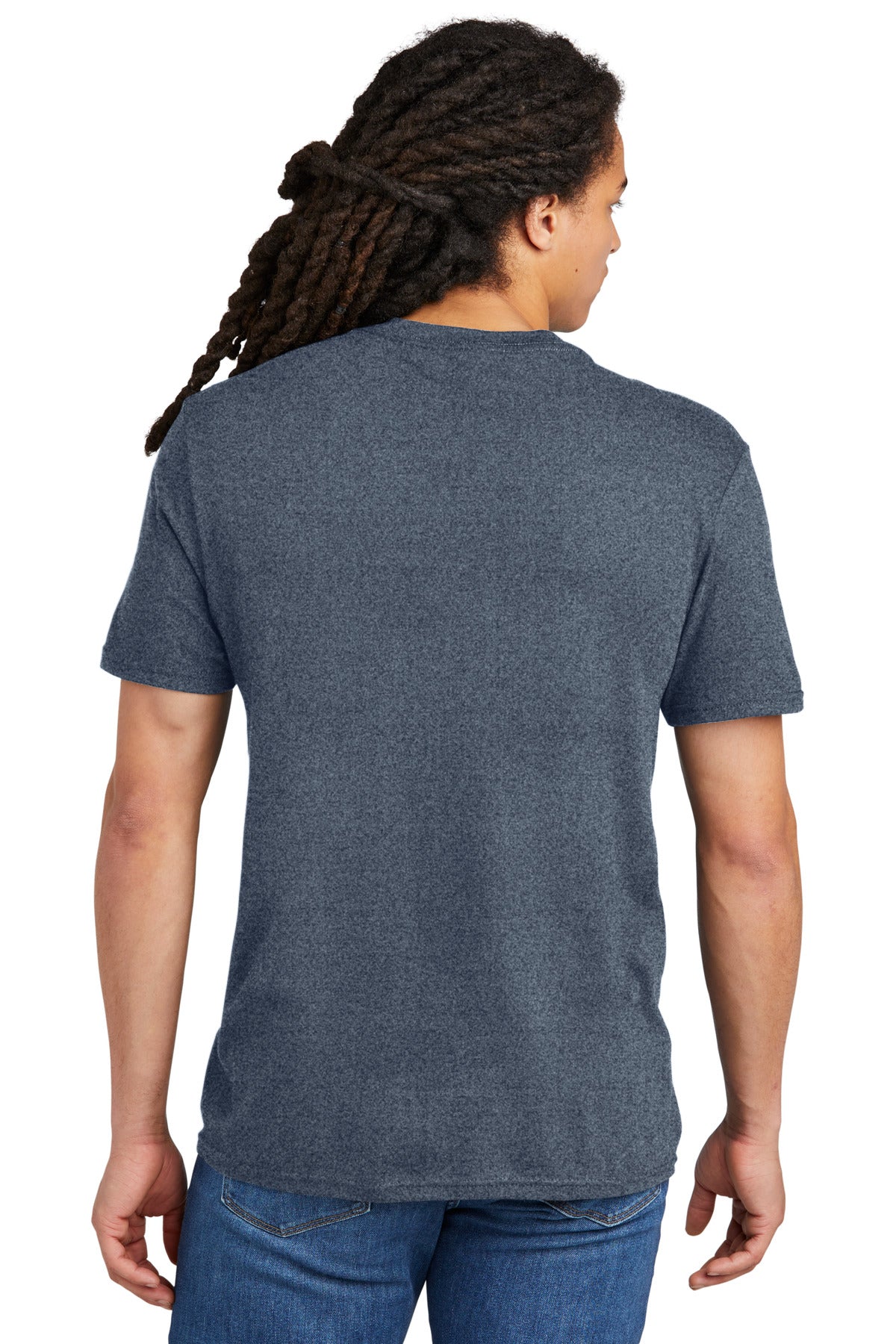 Custom Embroidered District The Concert Tee DT5000,Heathered Navy