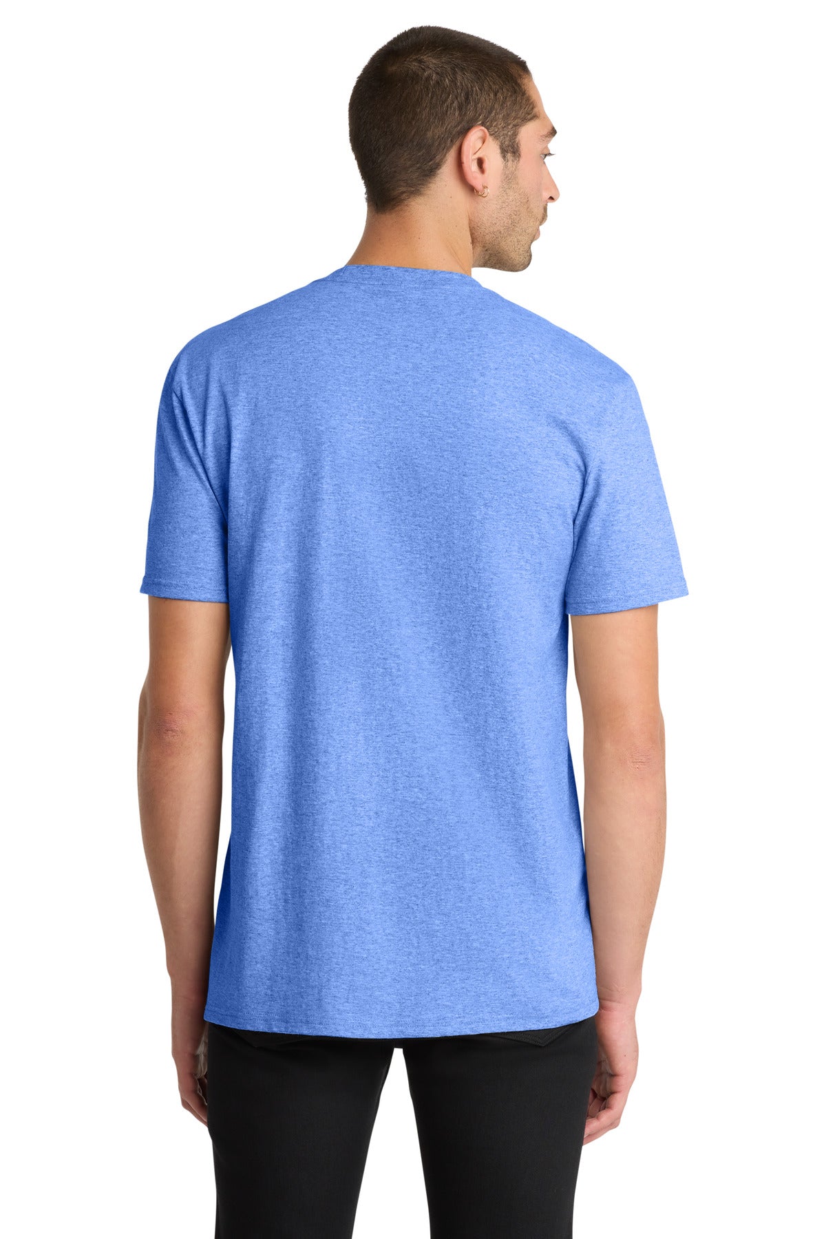 Custom Embroidered District T-Shirts  in Heathered Royal