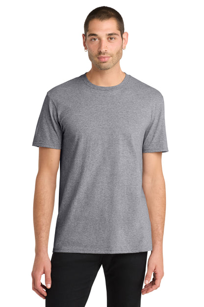 Custom Embroidered District T-Shirts  in Heather Grey