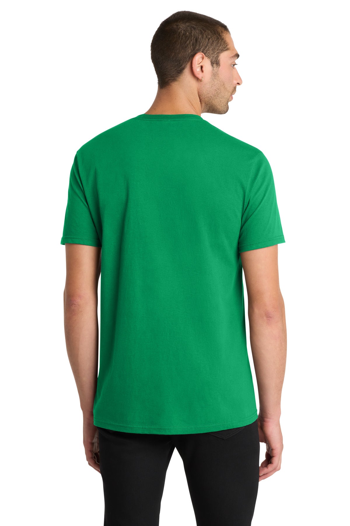 Custom Embroidered District T-Shirts  in Kelly Green
