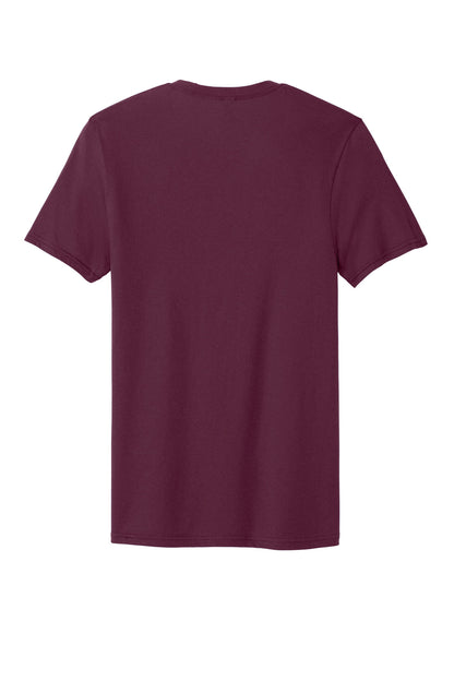 Custom Embroidered District T-Shirts  in Maroon