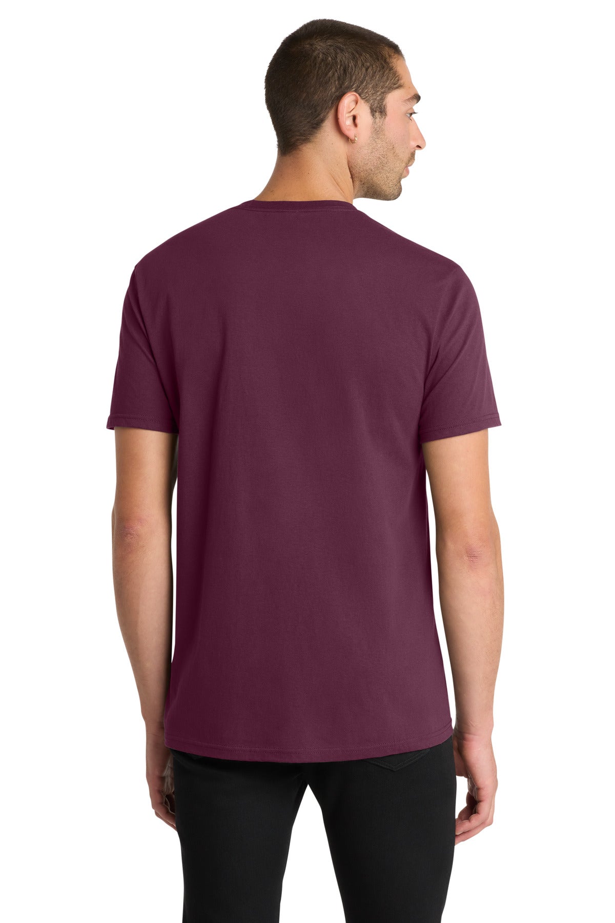 Custom Embroidered District T-Shirts  in Maroon