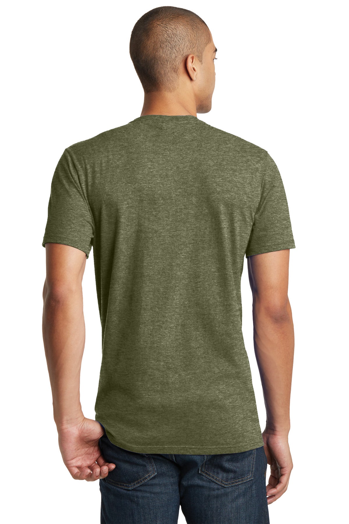 Custom Embroidered District The Concert Tee DT5000,Military Green Frost