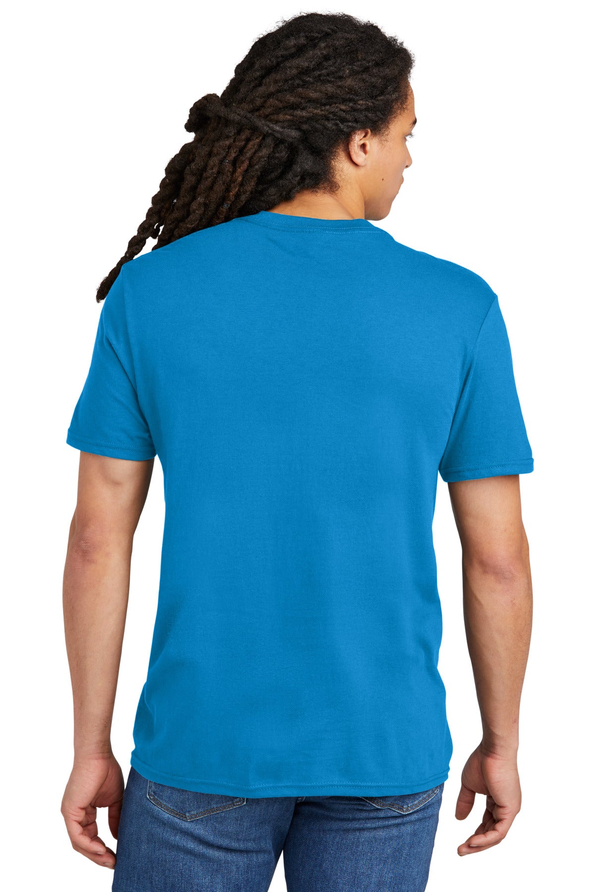 Custom Embroidered District The Concert Tee DT5000,Neon Blue