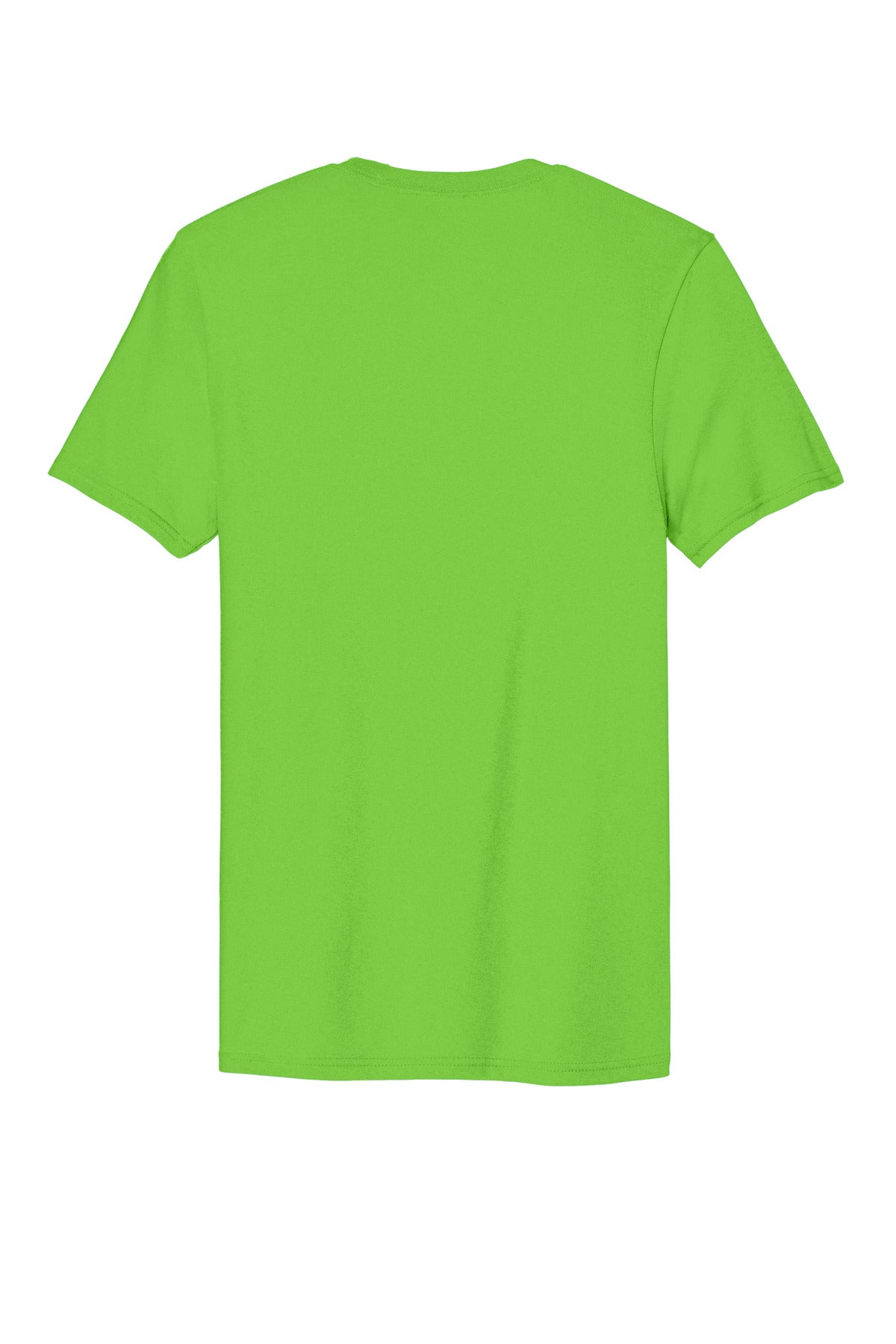 Custom Embroidered District T-Shirts  in Neon Green