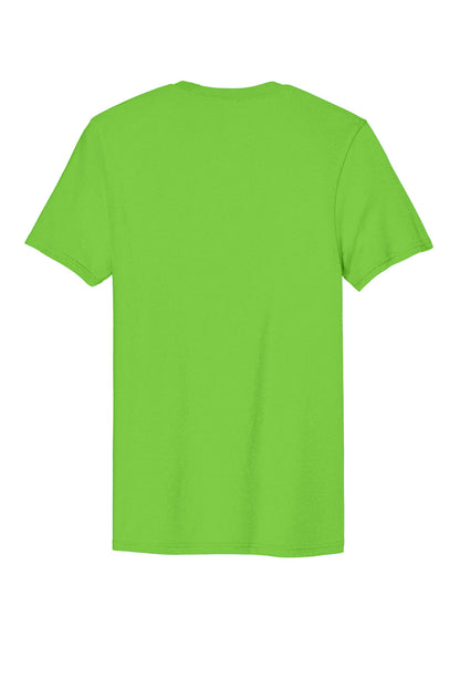 Custom Embroidered District T-Shirts  in Neon Green