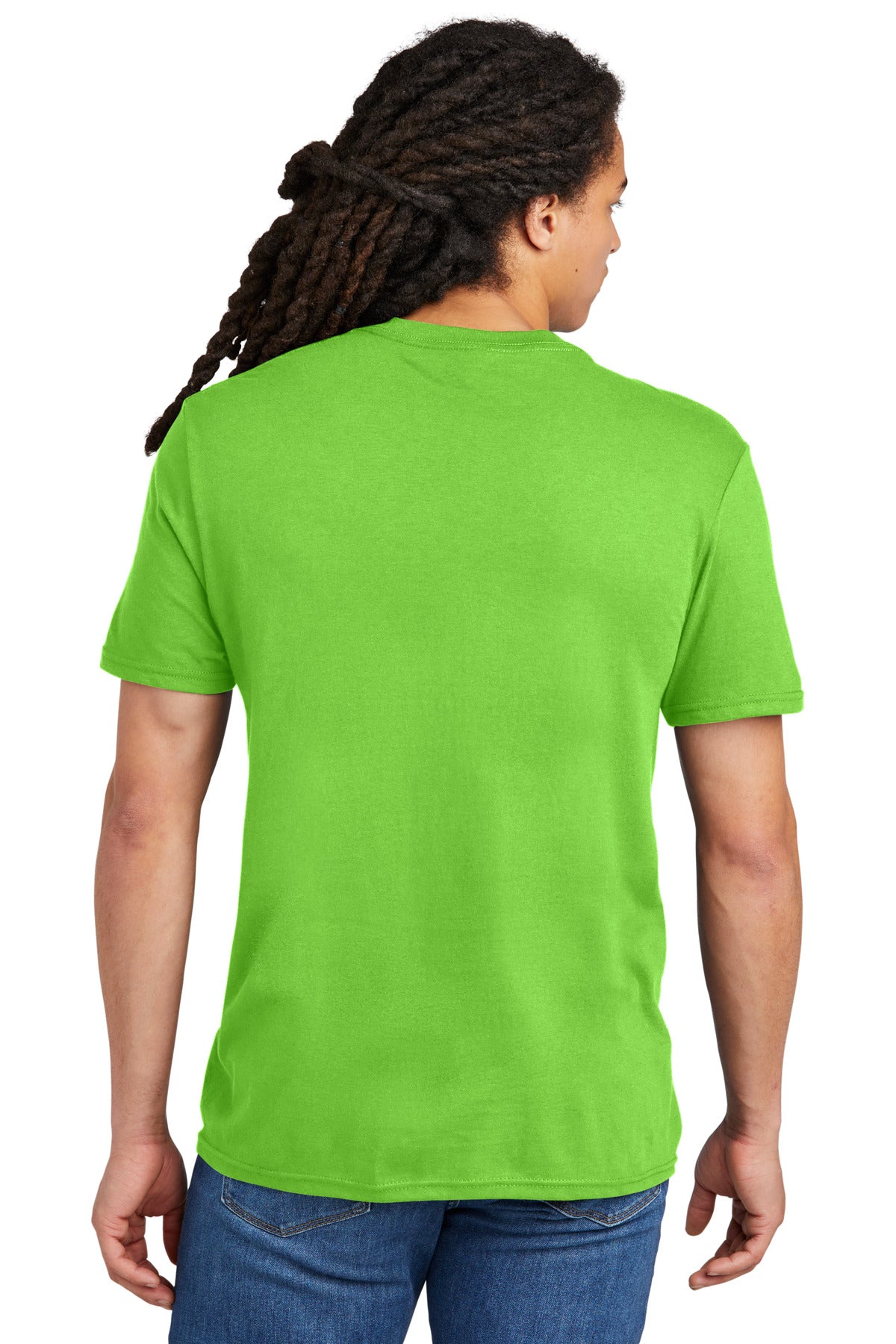 Custom Embroidered District The Concert Tee DT5000,Neon Green