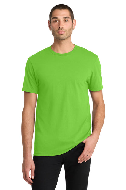 Custom Embroidered District T-Shirts  in Neon Green