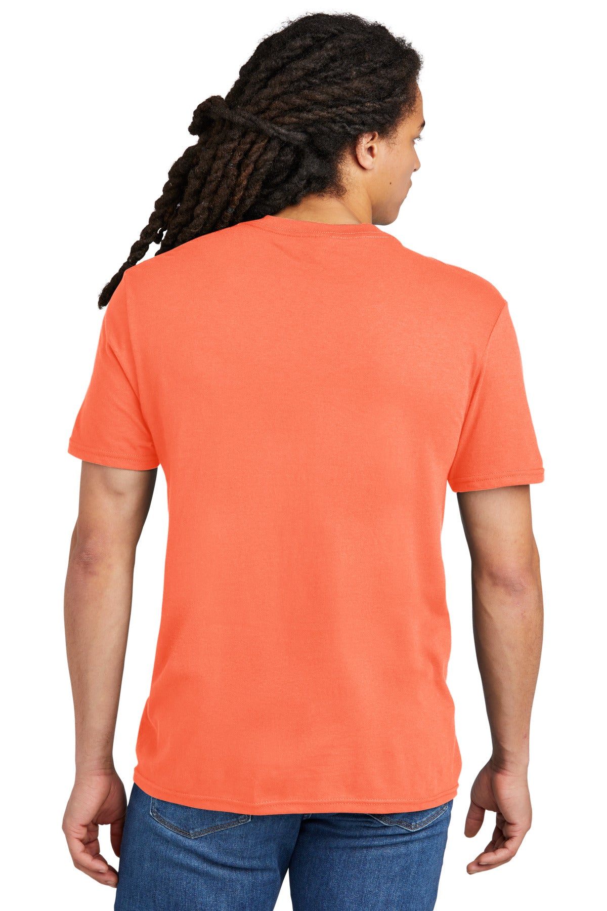 Custom Embroidered District The Concert Tee DT5000,Neon Orange